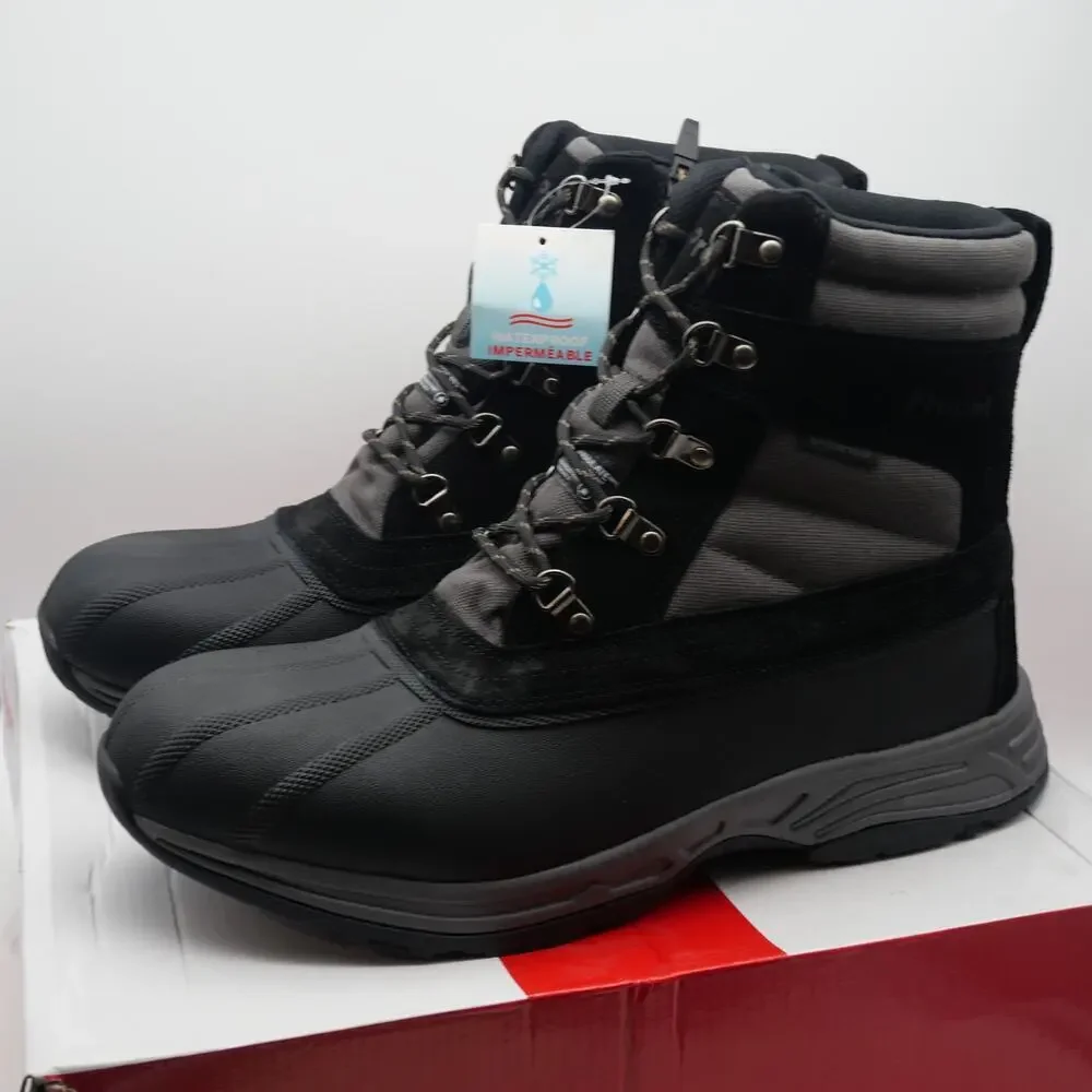 NEW Propet Cortland Men's 14 All-Weather Boots Black Gray